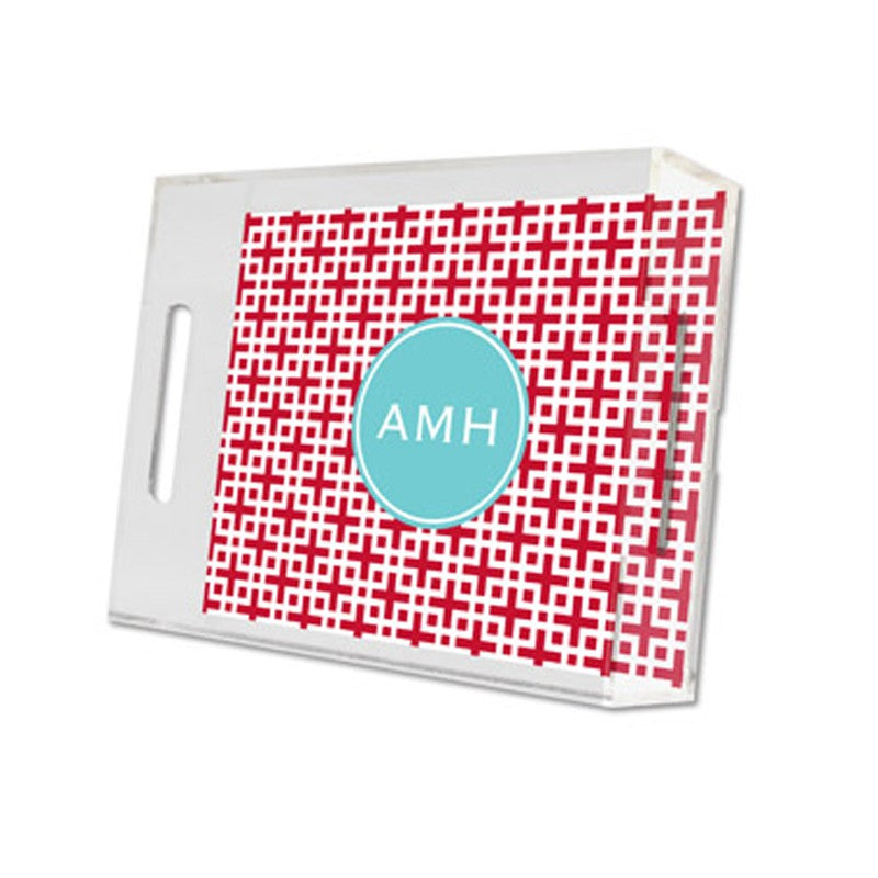 lattice cherry lucite tray - small