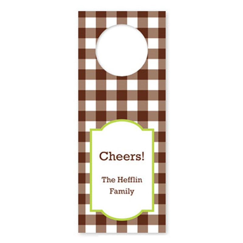 boatman geller classic check chocolate wine tags