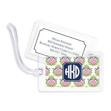 boatman geller pineapple repeat pink bag tags
