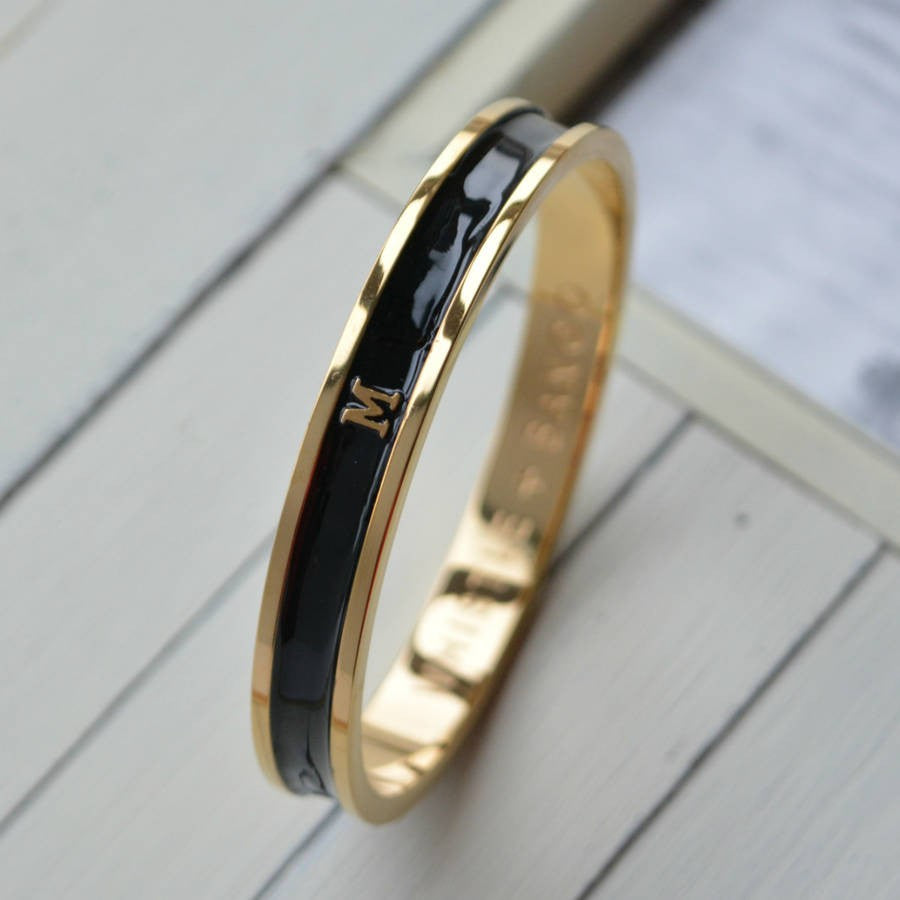 personalized alphabet initial bangle