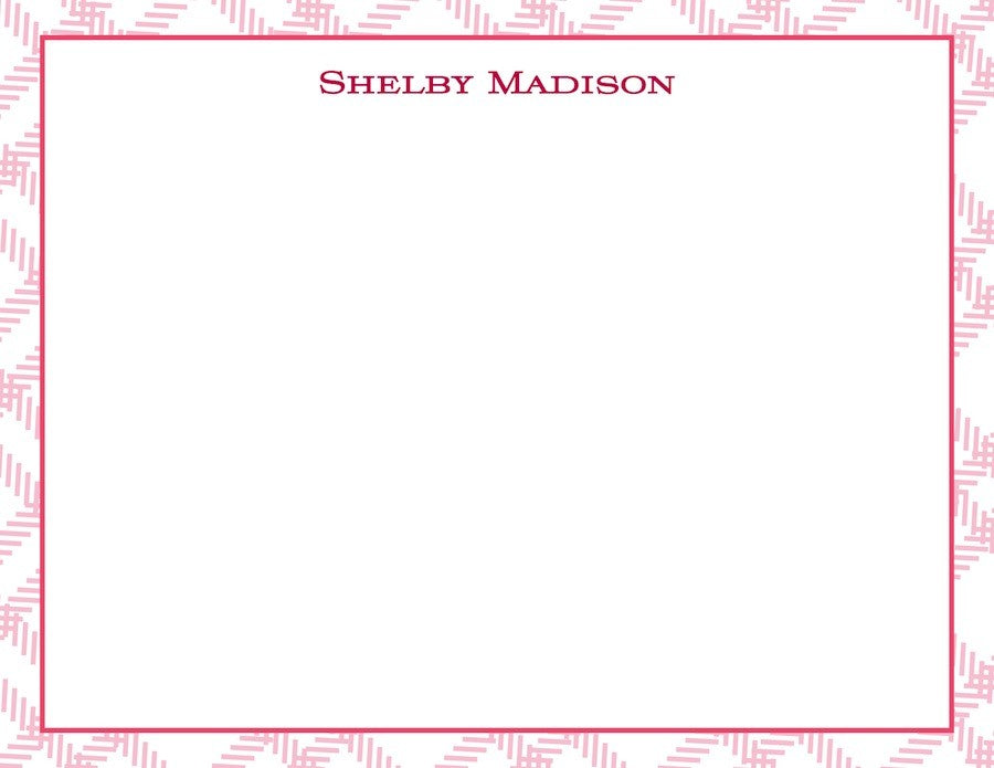 pink tartan children's stationary