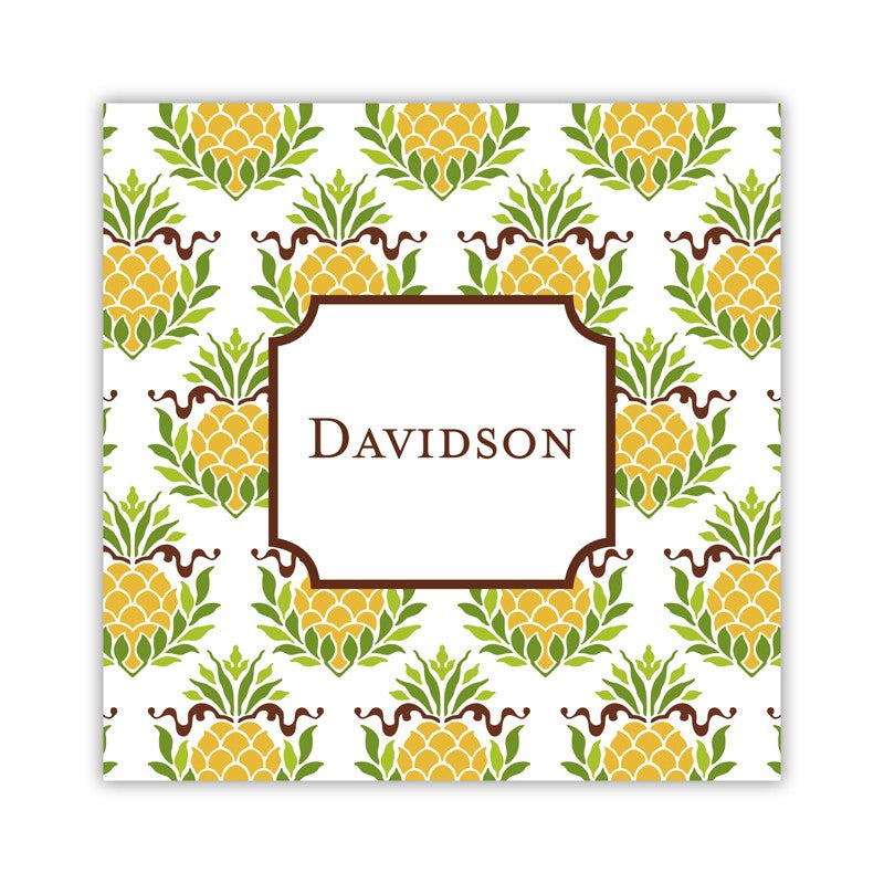 pineapple repeat square paper coaster set of 50