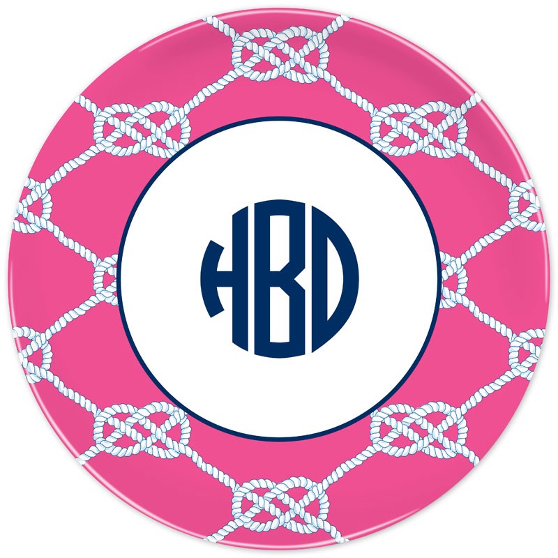 boatman geller nautical knot raspberry plate