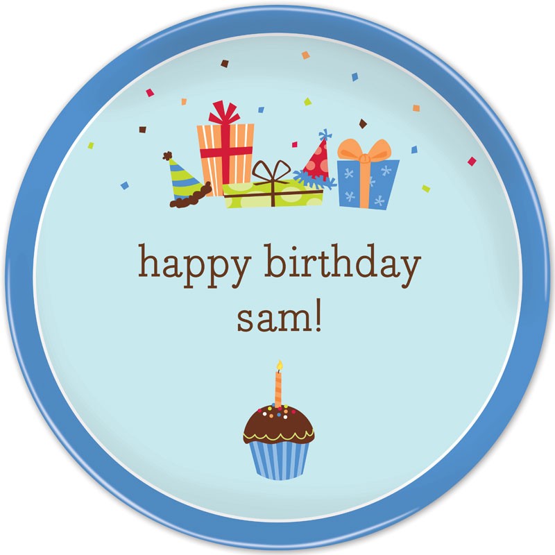 boatman geller birthday sky plate