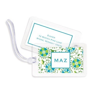 boatman geller suzani teal bag tags