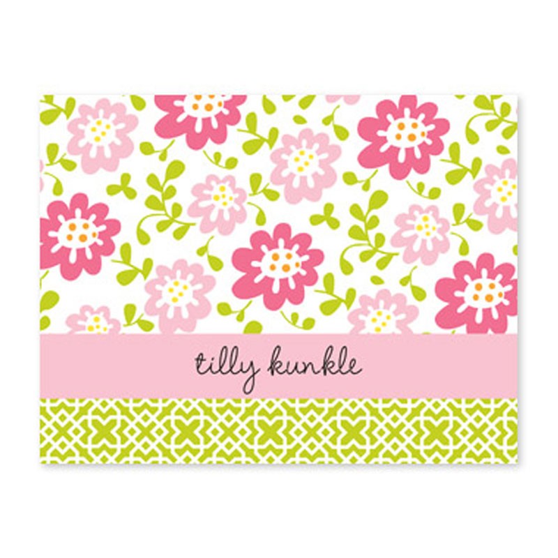 boatman geller block meadow pink foldover note cards