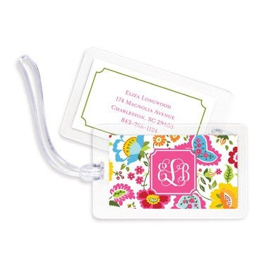 boatman geller bright floral bag tags