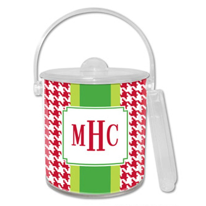boatman geller alex houndstooth red ice bucket