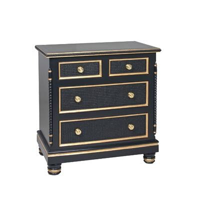 evan chest - black with gold gilding trim-out