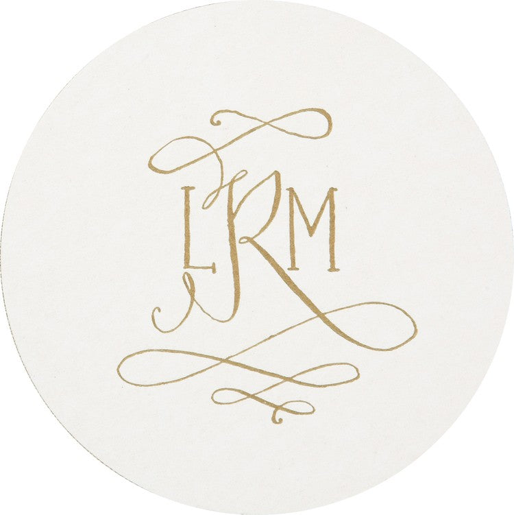Personalized Letterpressed Coasters M61 By Haute Papier