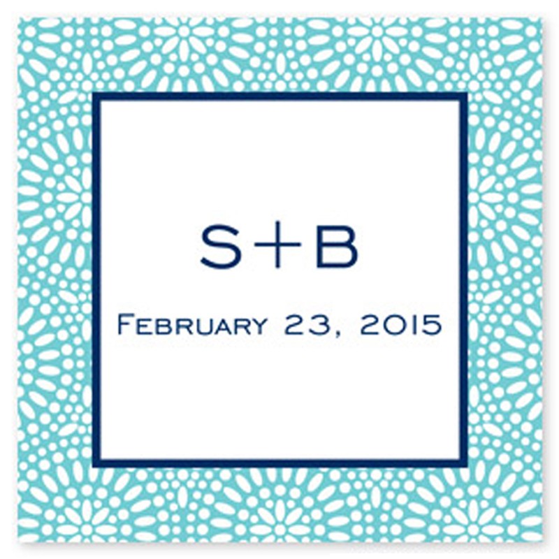 boatman geller bursts teal square sticker