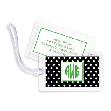 boatman geller polka dot black bag tags
