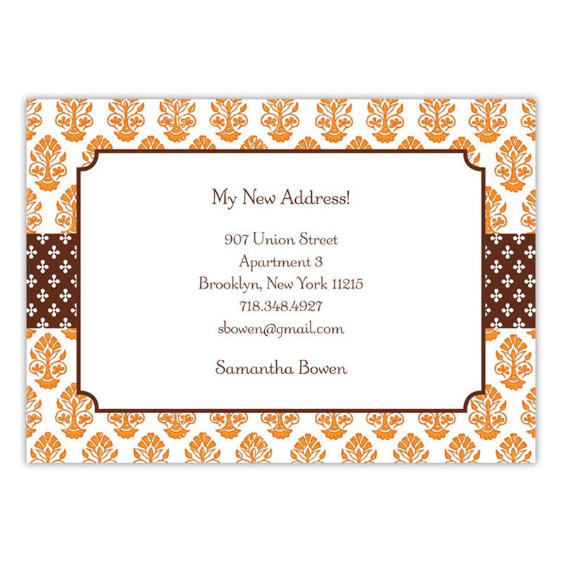 boatman geller beti orange large flat notecard