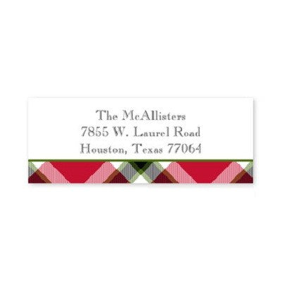 boatman geller ashley plaid red address labels