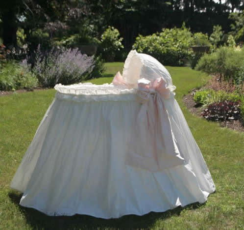 ruffles and bows bassinet (contact us for pricing)