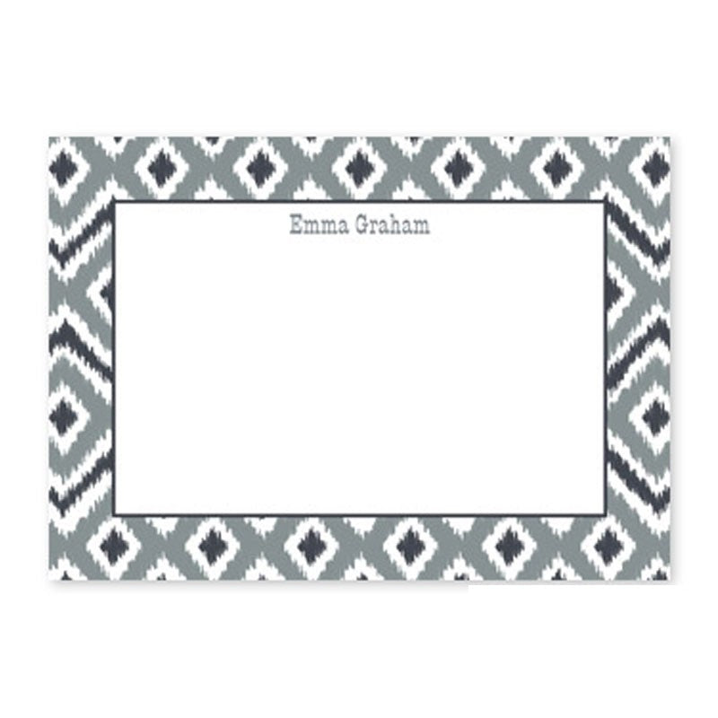 boatman geller ikat gray large flat notecard