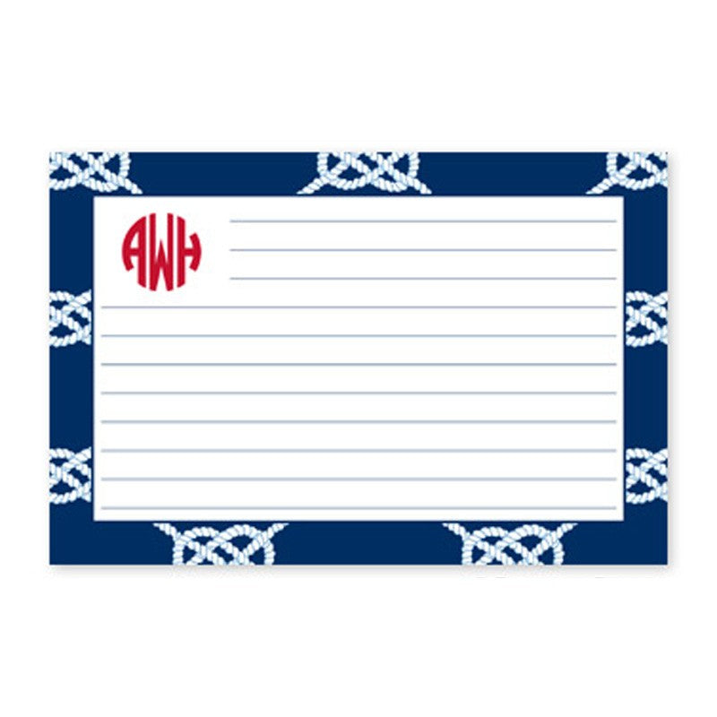 boatman geller nautical knot navy recipe card