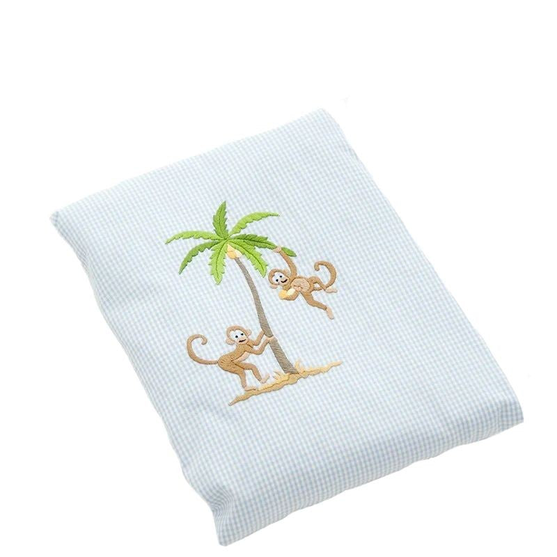 gordonsbury on safari blue embroidered crib sheet