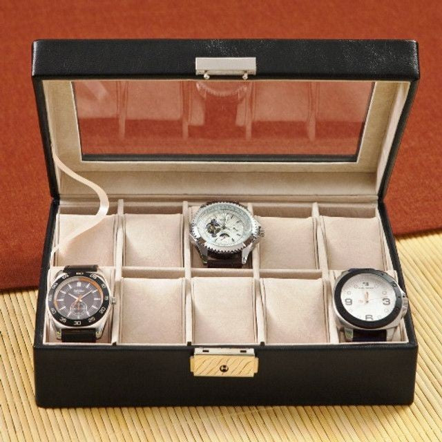 personalized mens leather watch case