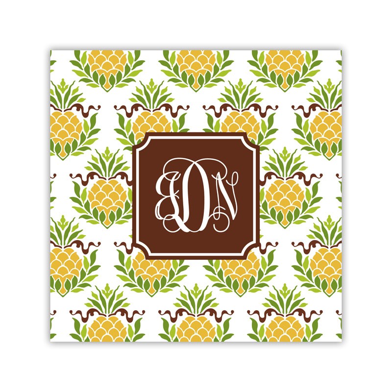 pineapple repeat square paper coaster set of 50