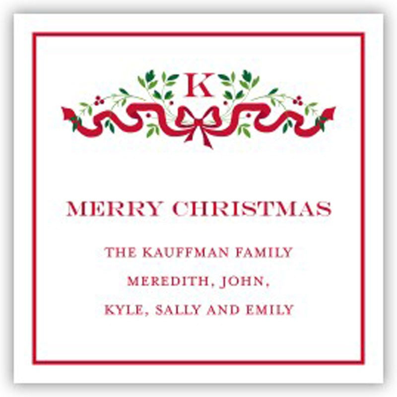 boatman geller ribbon holiday sticker