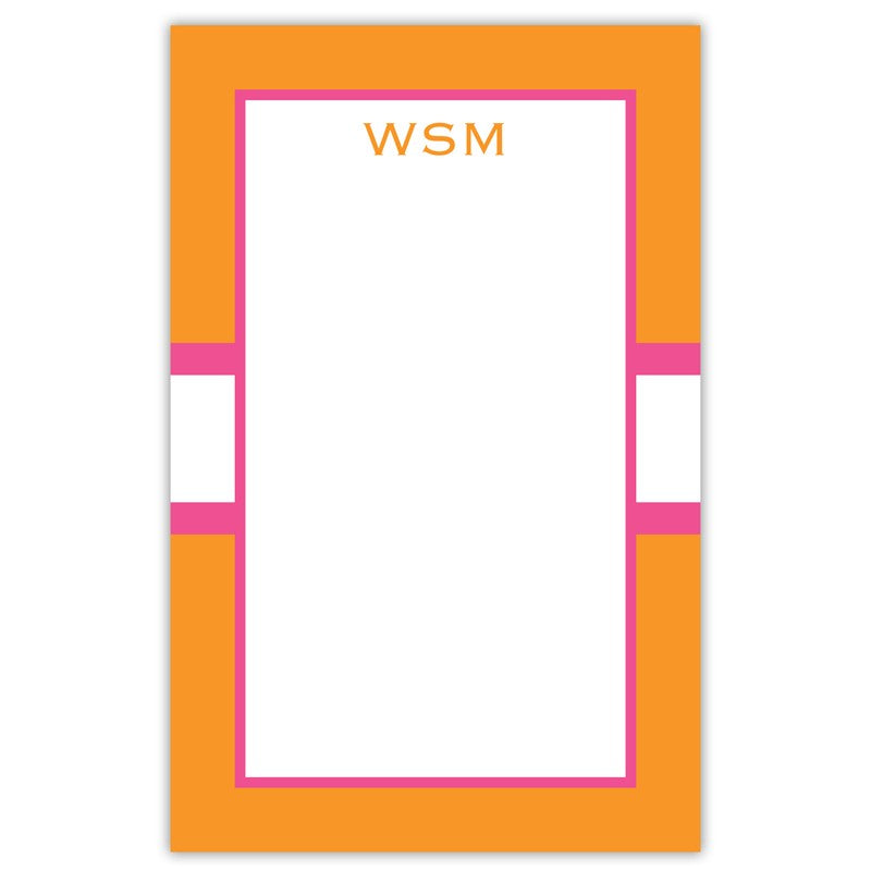 boatman geller stripe tangerine & raspberry notepad