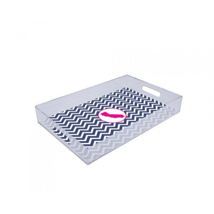 chevron california lucite tray