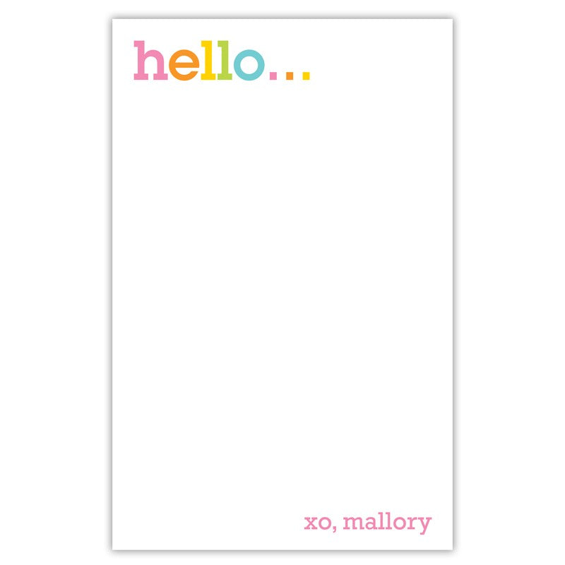 boatman geller rainbow hello notepad
