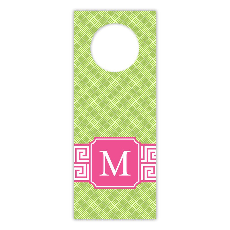 boatman geller greek key band pink wine tags