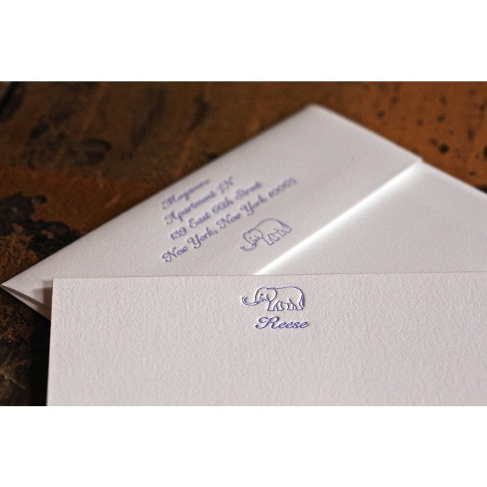 reese elephant baby stationery