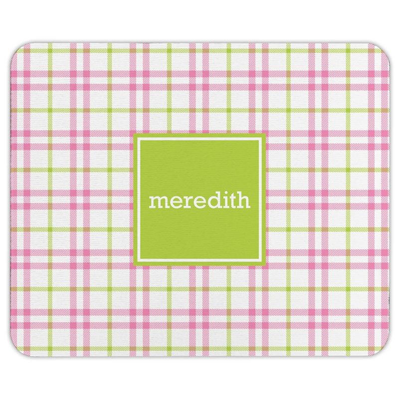 boatman geller miller check pink & green mouse pad