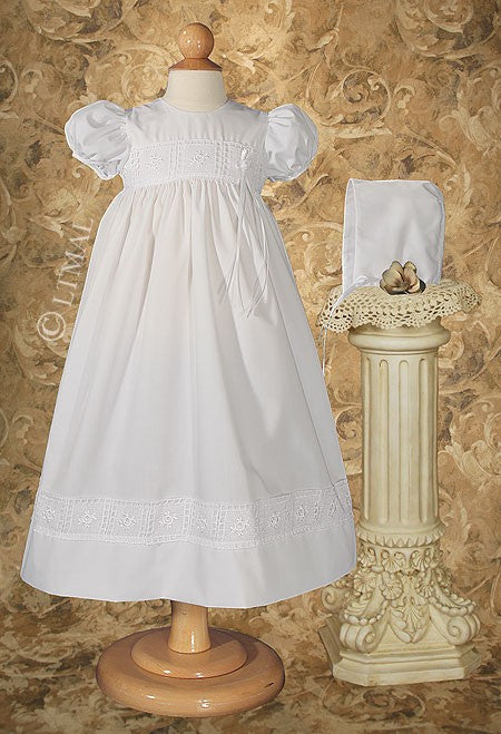 christening dress with rose lace