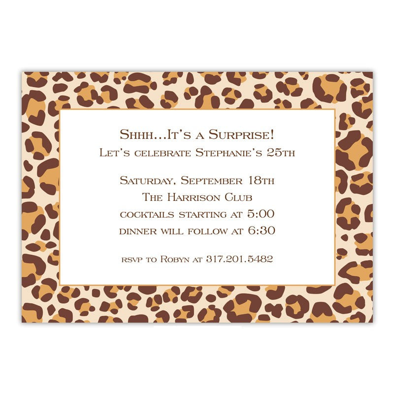 boatman geller leopard brown large flat notecard