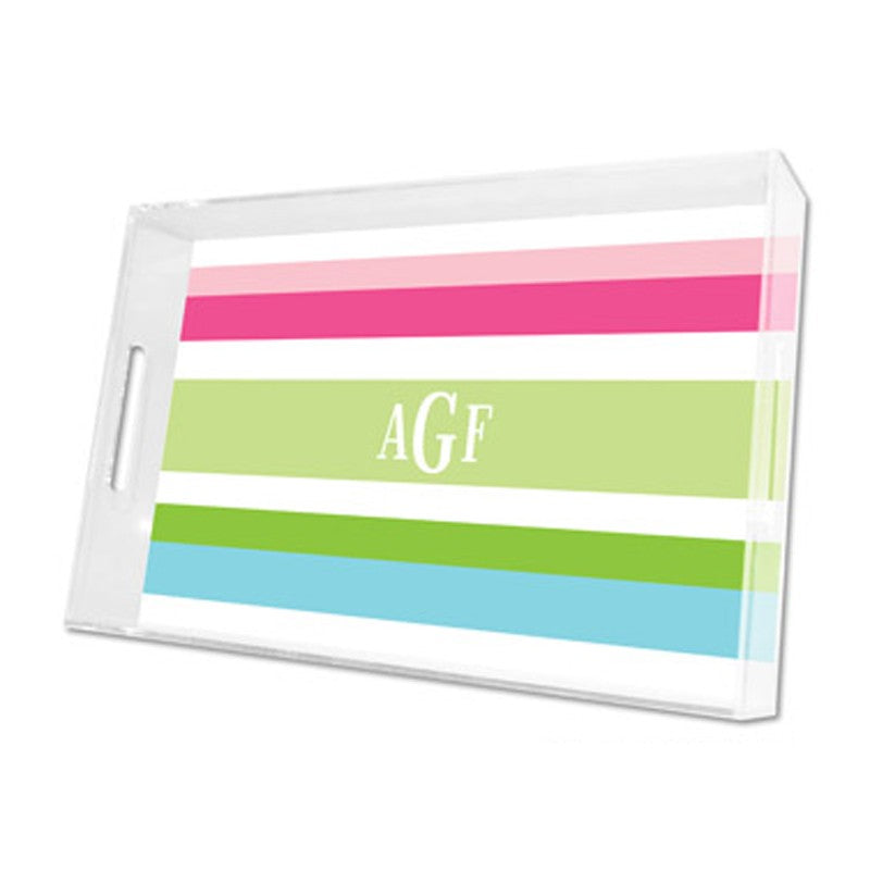 espadrille preppy lucite tray - large