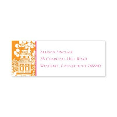 boatman geller chinoiserie tangerine address labels
