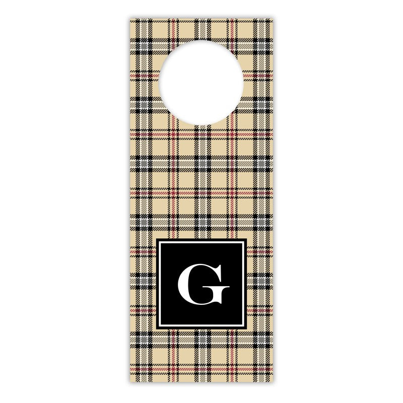 boatman geller town plaid wine tags