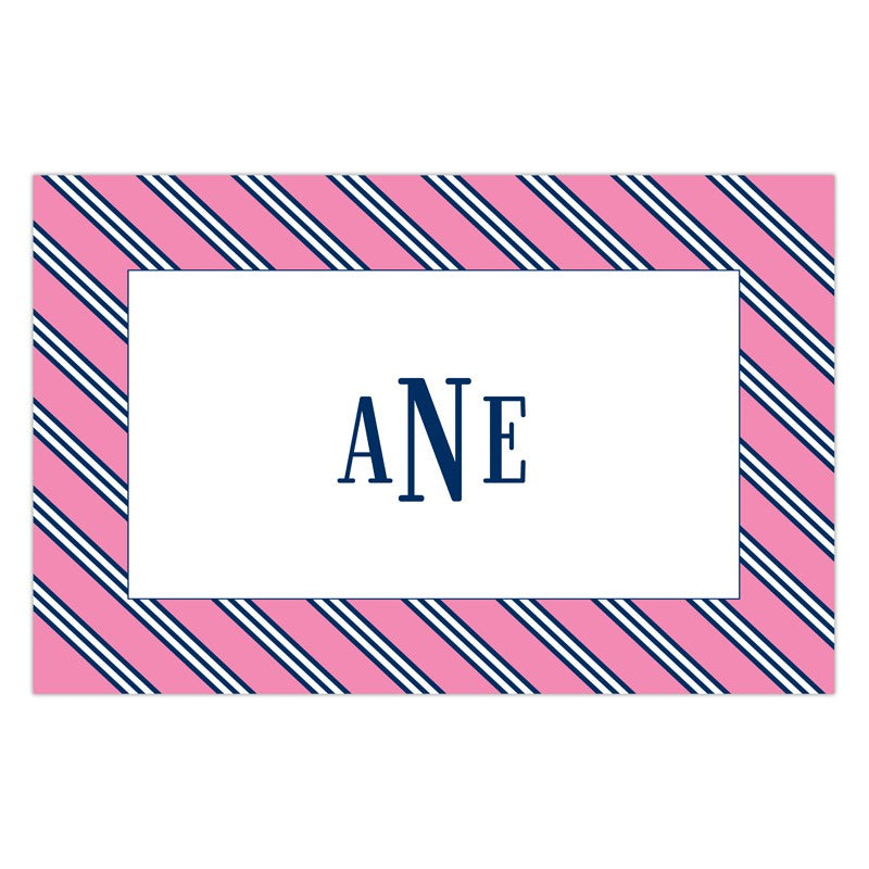 boatman geller repp tie pink & navy disposable placemats