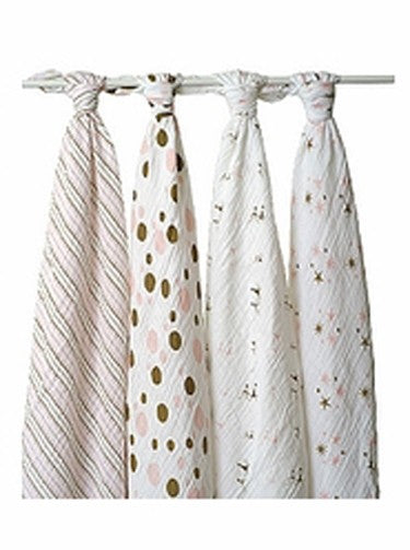 pink and brown muslin wraps by Aden & Anais