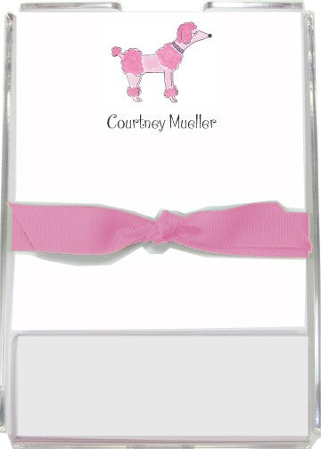 personalized memo sets pink poodle