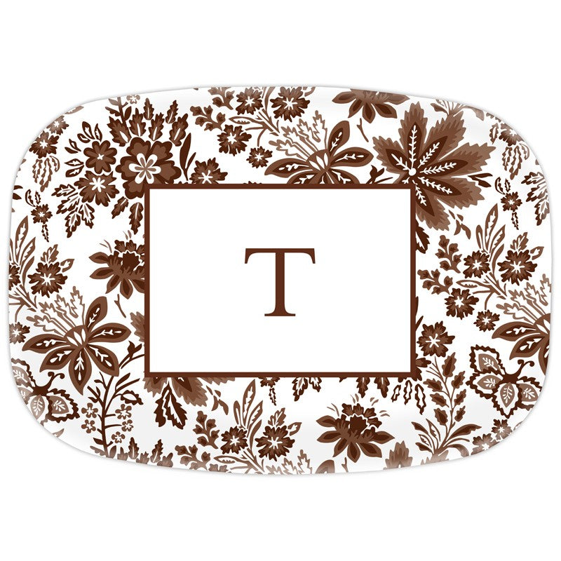 boatman geller classic floral brown platter