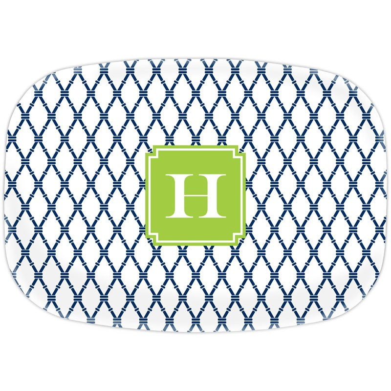 boatman geller bamboo navy & green platter
