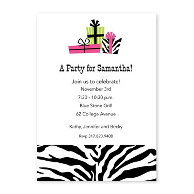 boatman geller zebra presents flat notecards
