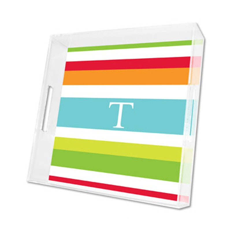 espadrille bright lucite tray - square