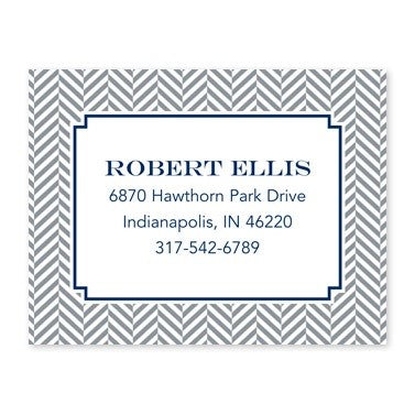 boatman geller herringbone gray calling card