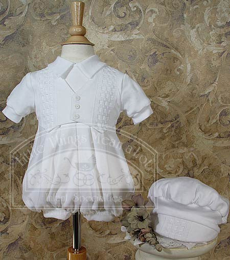 short white boys celebration set with hat