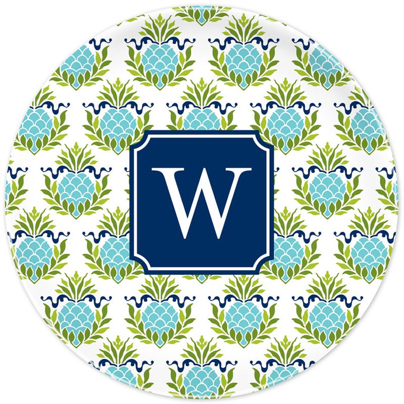 boatman geller pineapple repeat teal plate