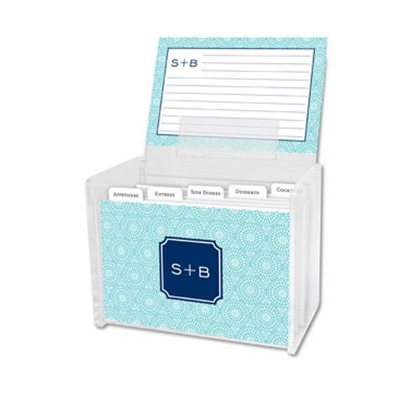 boatman geller bursts teal recipe box