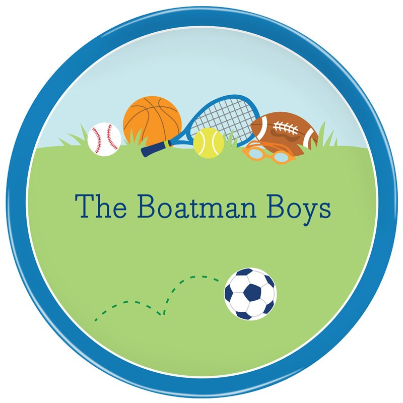 boatman geller sports boy plate
