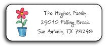 personalized address labels blooming red