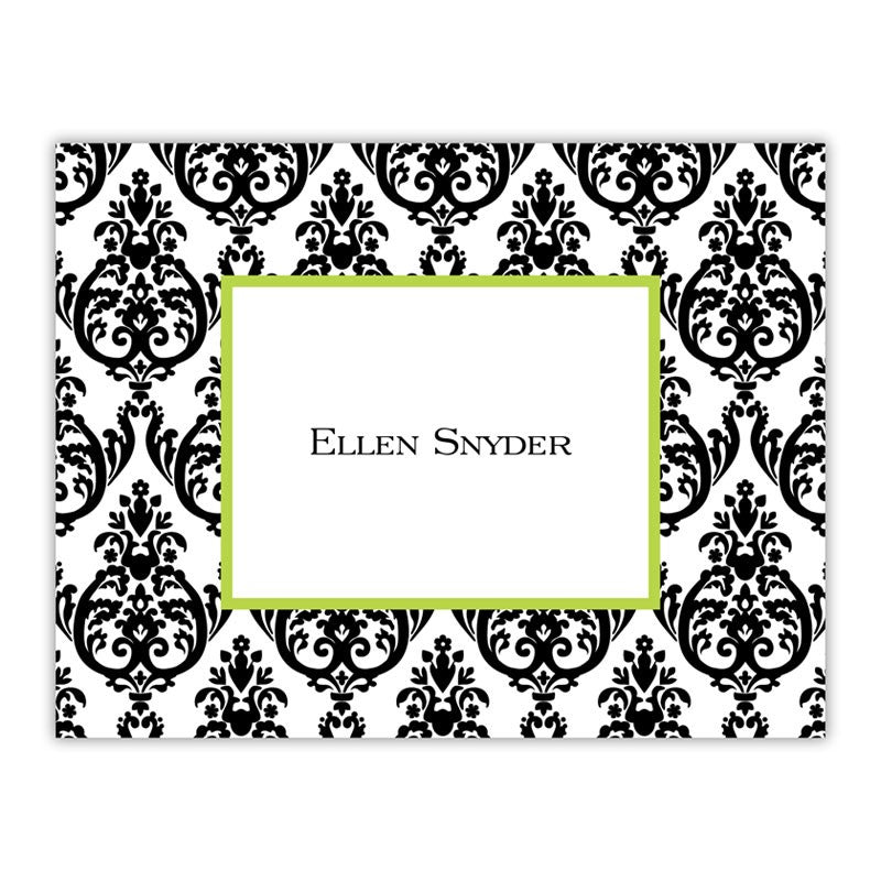 boatman geller madison damask white with black foldover note